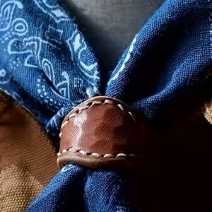 Faux Leather Brown Leather Scarf Ring